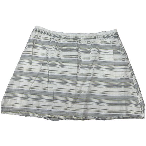 Columbia Womens PFG Lined Skirt Size XL White Blue Yellow Stripe Pockets - Picture 1 of 5